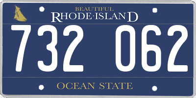 RI license plate 732062