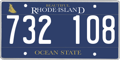 RI license plate 732108