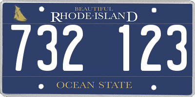 RI license plate 732123