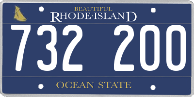 RI license plate 732200