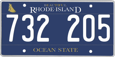 RI license plate 732205
