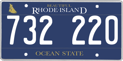 RI license plate 732220