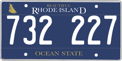 RI license plate 732227