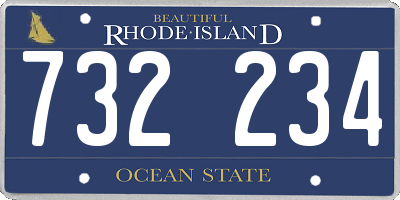 RI license plate 732234