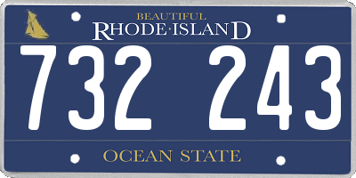 RI license plate 732243