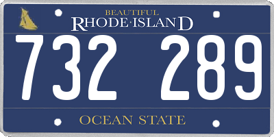 RI license plate 732289