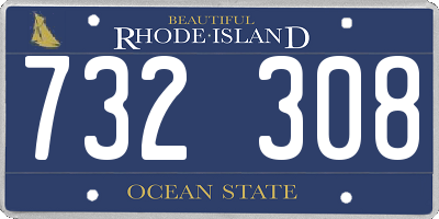 RI license plate 732308