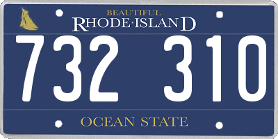 RI license plate 732310