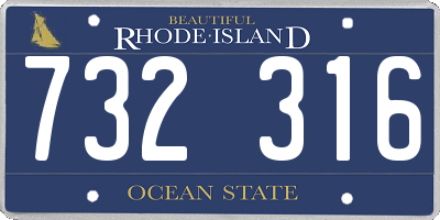 RI license plate 732316