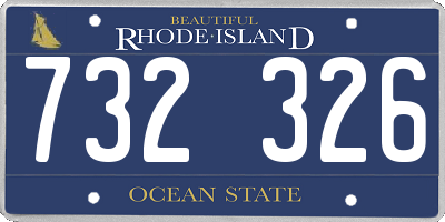 RI license plate 732326