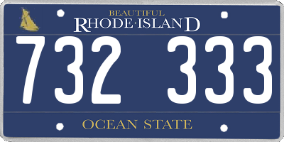 RI license plate 732333