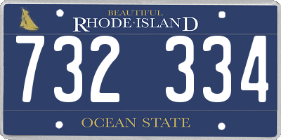 RI license plate 732334
