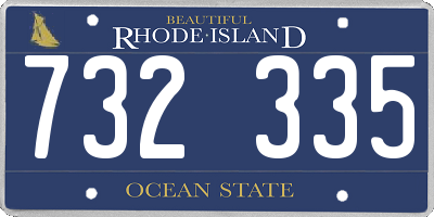 RI license plate 732335