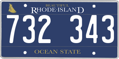 RI license plate 732343