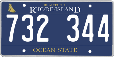 RI license plate 732344