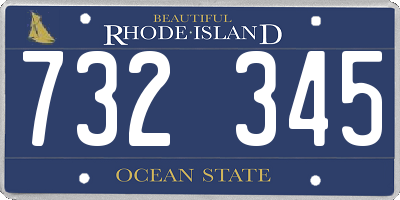 RI license plate 732345