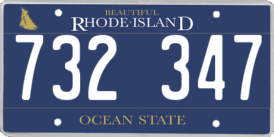 RI license plate 732347