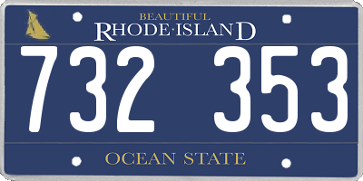 RI license plate 732353