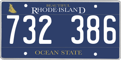 RI license plate 732386