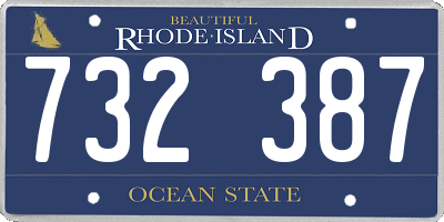 RI license plate 732387