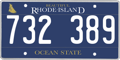 RI license plate 732389