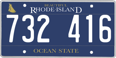 RI license plate 732416