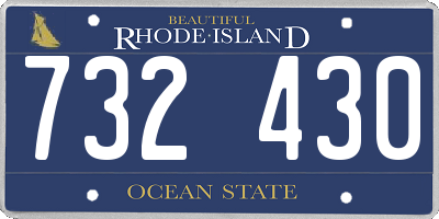 RI license plate 732430