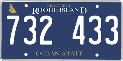 RI license plate 732433