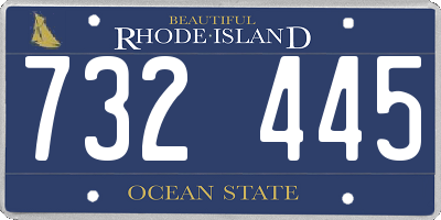 RI license plate 732445
