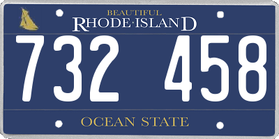 RI license plate 732458