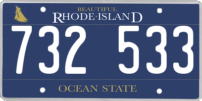 RI license plate 732533