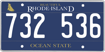 RI license plate 732536
