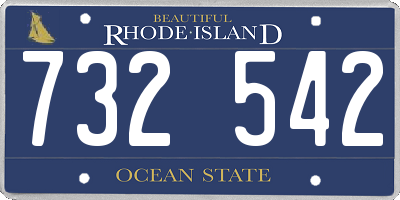 RI license plate 732542