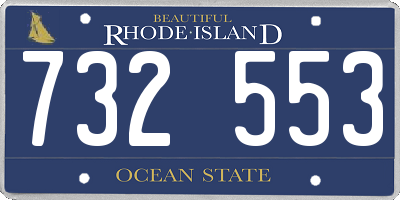 RI license plate 732553