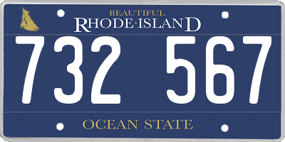 RI license plate 732567