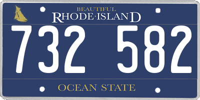 RI license plate 732582