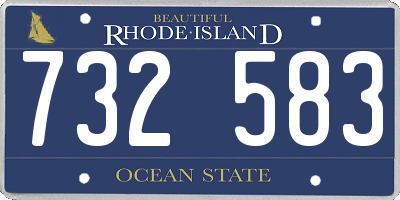 RI license plate 732583
