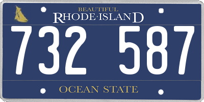 RI license plate 732587