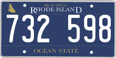 RI license plate 732598