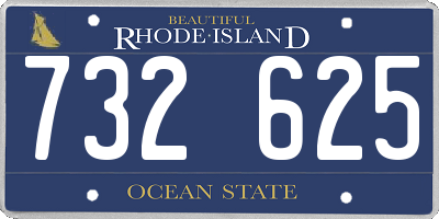 RI license plate 732625