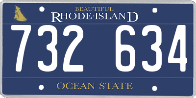 RI license plate 732634
