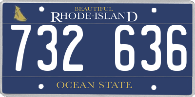 RI license plate 732636