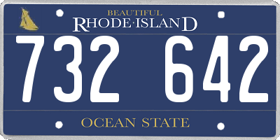 RI license plate 732642