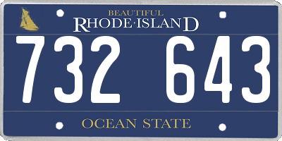 RI license plate 732643