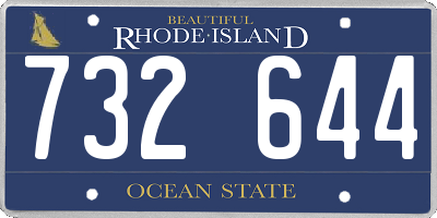 RI license plate 732644