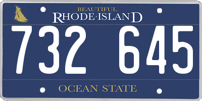 RI license plate 732645