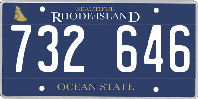 RI license plate 732646