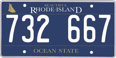 RI license plate 732667