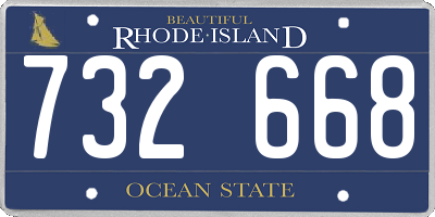 RI license plate 732668