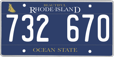 RI license plate 732670